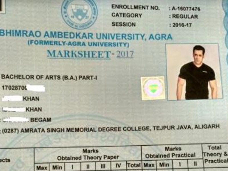 Agra University Publishes Mark Actor Salman Khan's Photo Is Trending Today