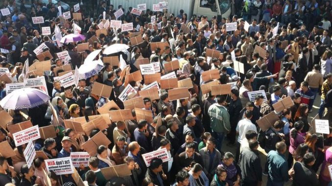 Nagaland Government Employees Protest Against Terror Funding Probe